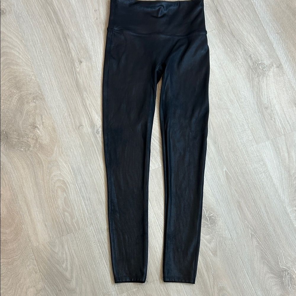 SPANX Black High-Rise Faux Leather Women’s Leggings Size Large